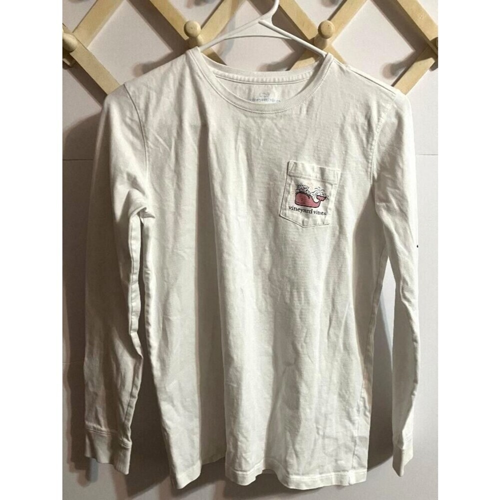 Vineyard Vines‎ Youth Size 16 Happy New Year Long Sleeve T-Shirt Pink Whale